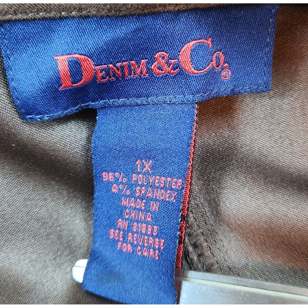 Denim & Co Moleskin Coat Womens Plus Sz 1X Brown 4 Pocket Button Front Jacket - Picture 5 of 16